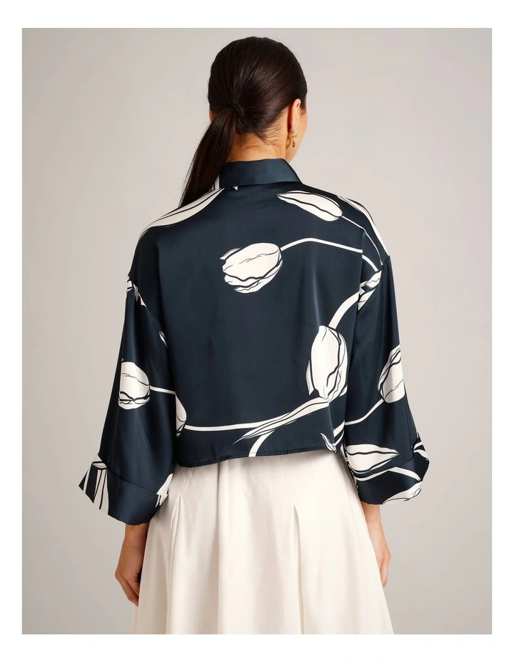 Recycled Poly Satin Printed Shirt in Assorted image 5