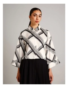 Recycled Polyester Satin Printed Shirt in Assorted