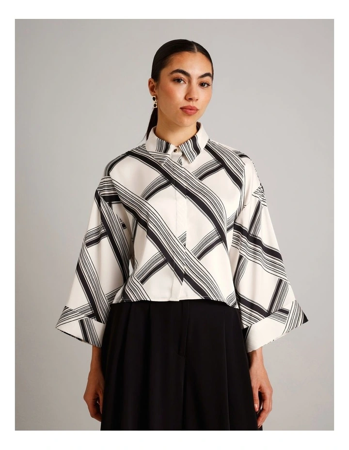 Recycled Polyester Satin Printed Shirt in Assorted image 1