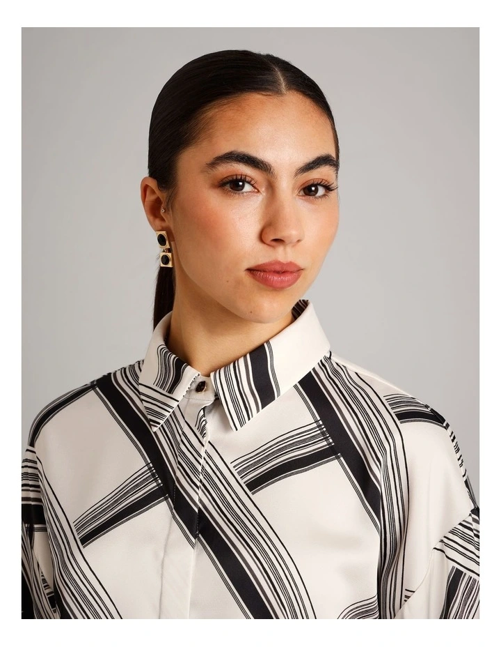 Recycled Polyester Satin Printed Shirt in Assorted image 3