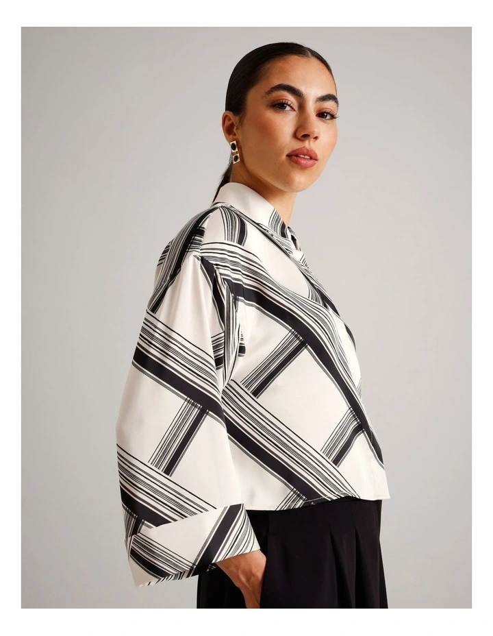 Recycled Polyester Satin Printed Shirt in Assorted image 4