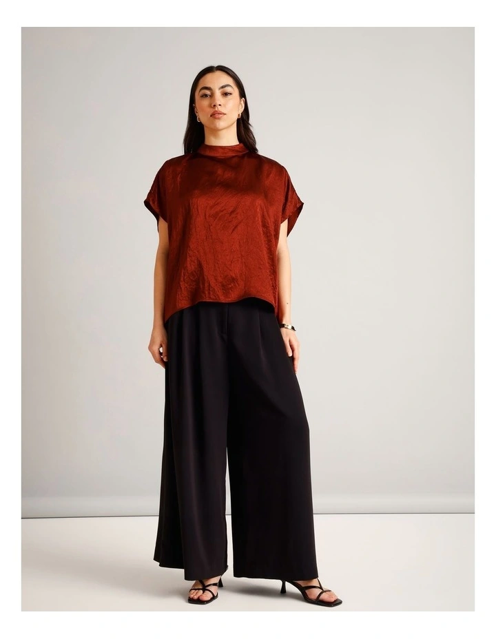 Crushed Acetate Relaxed Top in Rust image 2