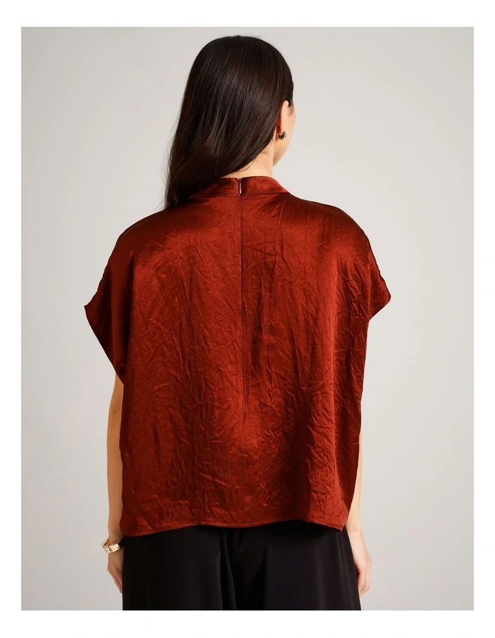 Crushed Acetate Relaxed Top in Rust image 6