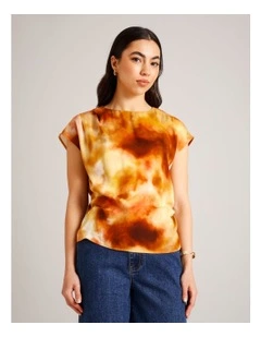 Draped Shoulder Sleeveless Top in Assorted