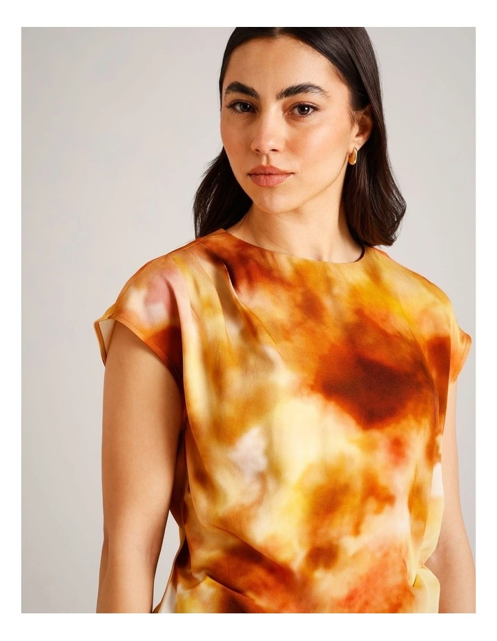 Draped Shoulder Sleeveless Top in Assorted image 2
