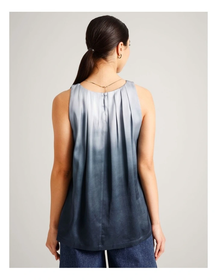 Viscose Blend Pleated Neck Sleeveless Top in Assorted image 6