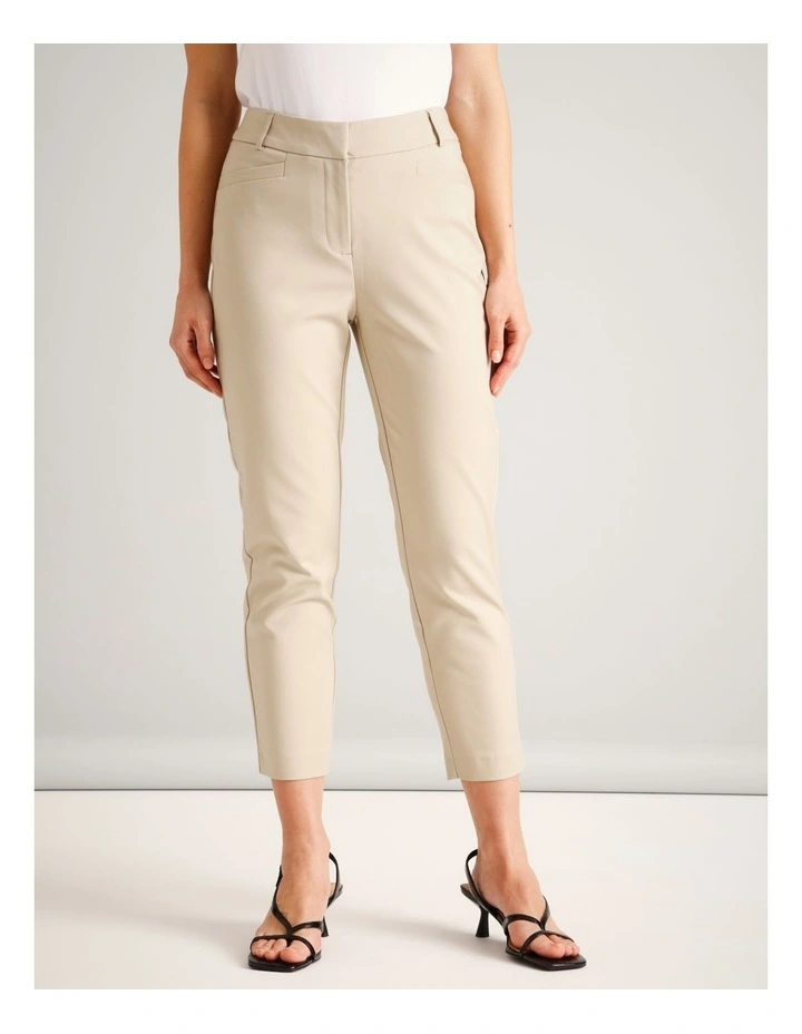 Organic Cotton Blend Sateen Pant in Stone image 3