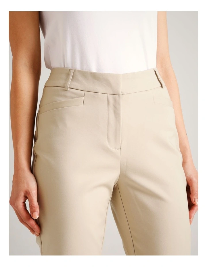 Organic Cotton Blend Sateen Pant in Stone image 4