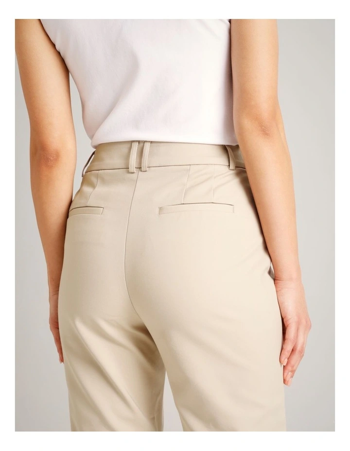 Organic Cotton Blend Sateen Pant in Stone image 6