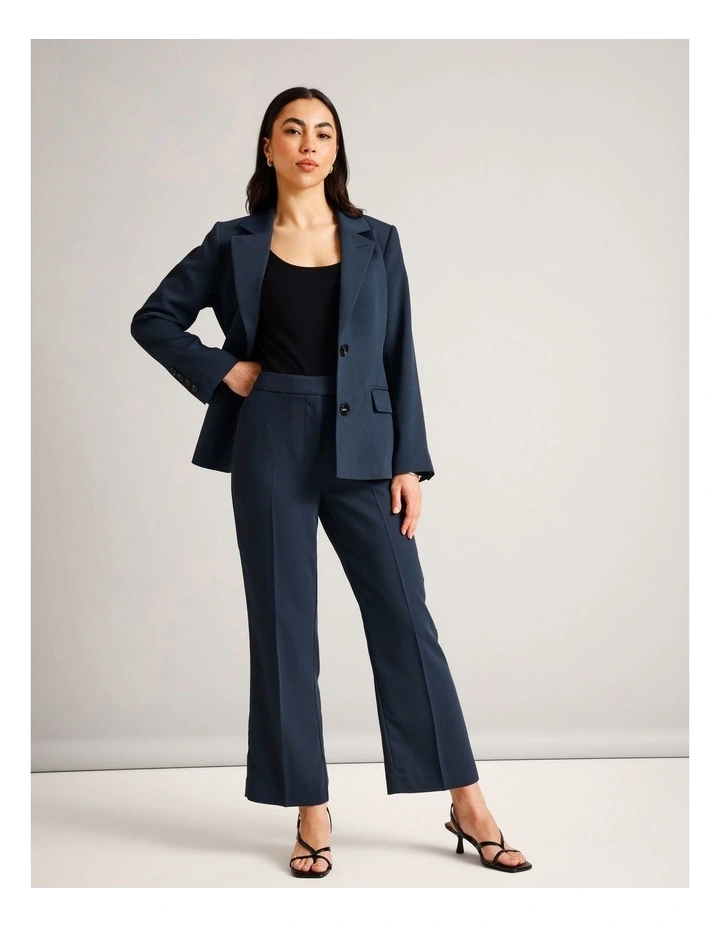 Textured Polyester Straight Leg Pant in Navy image 2