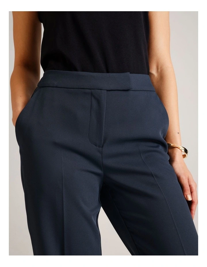 Textured Polyester Straight Leg Pant in Navy image 4