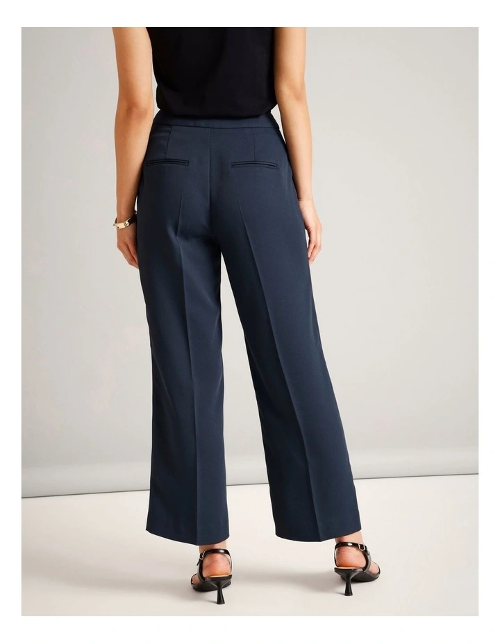 Textured Polyester Straight Leg Pant in Navy image 5