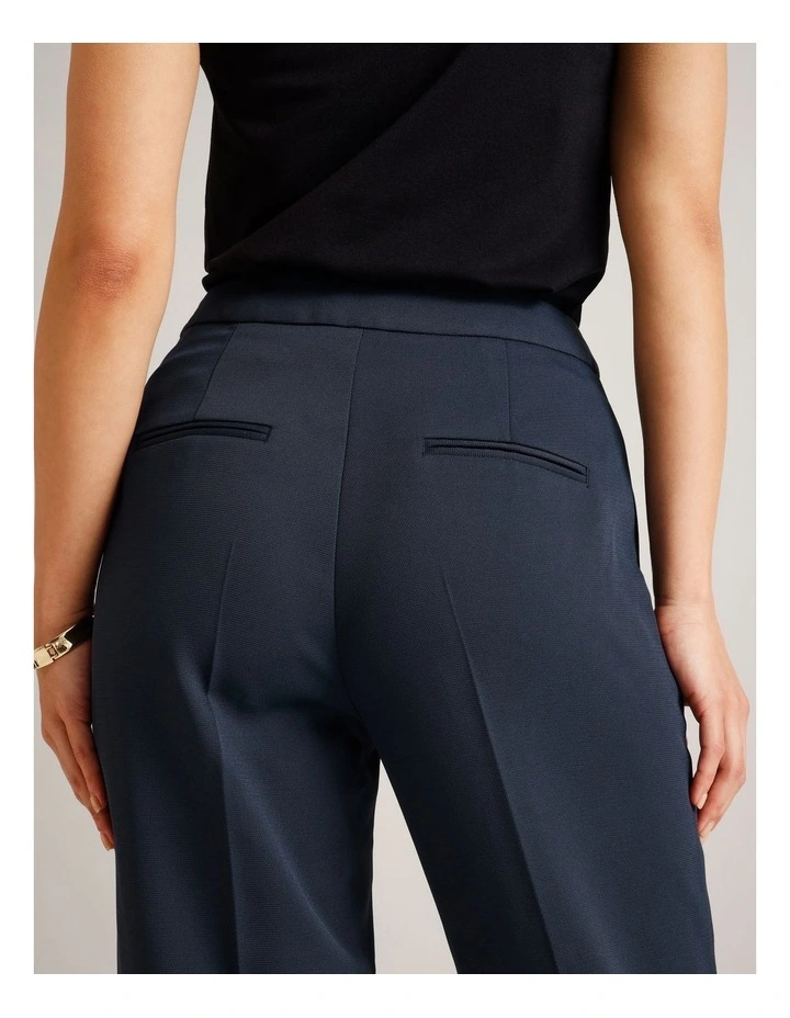 Textured Polyester Straight Leg Pant in Navy image 6