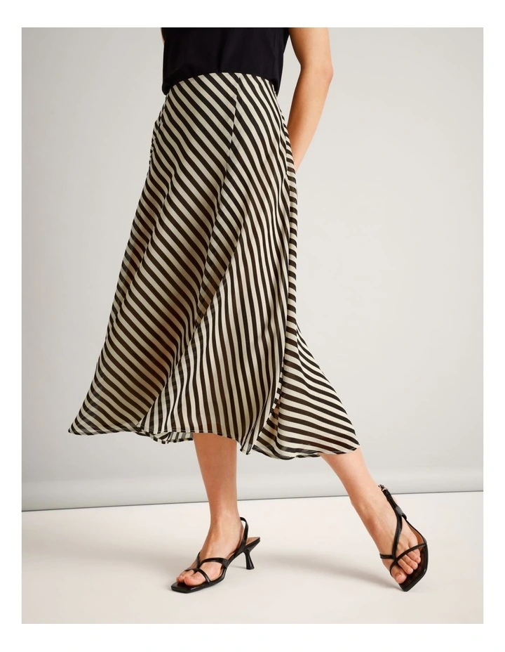 Recycled Polyester Blend Floaty Maxi Skirt in Assorted image 2