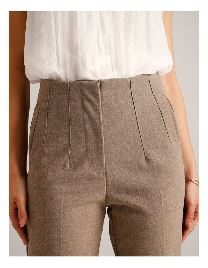 Recycled Polyester Blend Darted Tapered Pant in Taupe image 3