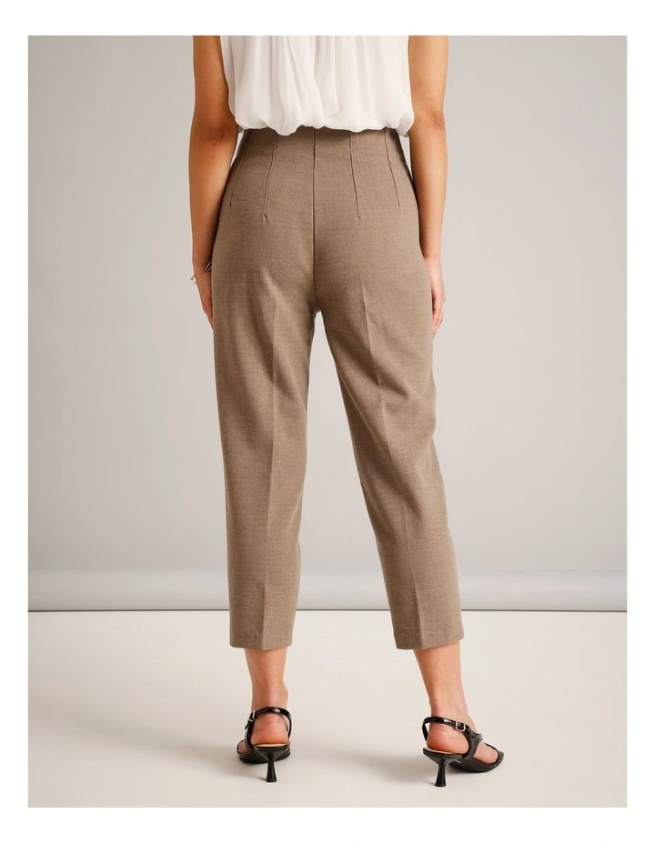 Recycled Polyester Blend Darted Tapered Pant in Taupe image 4