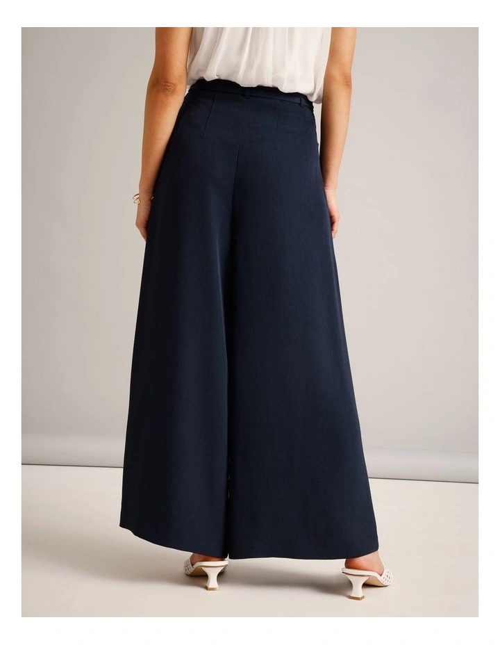 Tie Detail Wide Leg Pant in Navy image 5