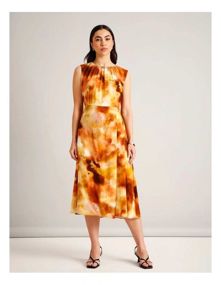 Draped Sleeveless Dress in Assorted image 1