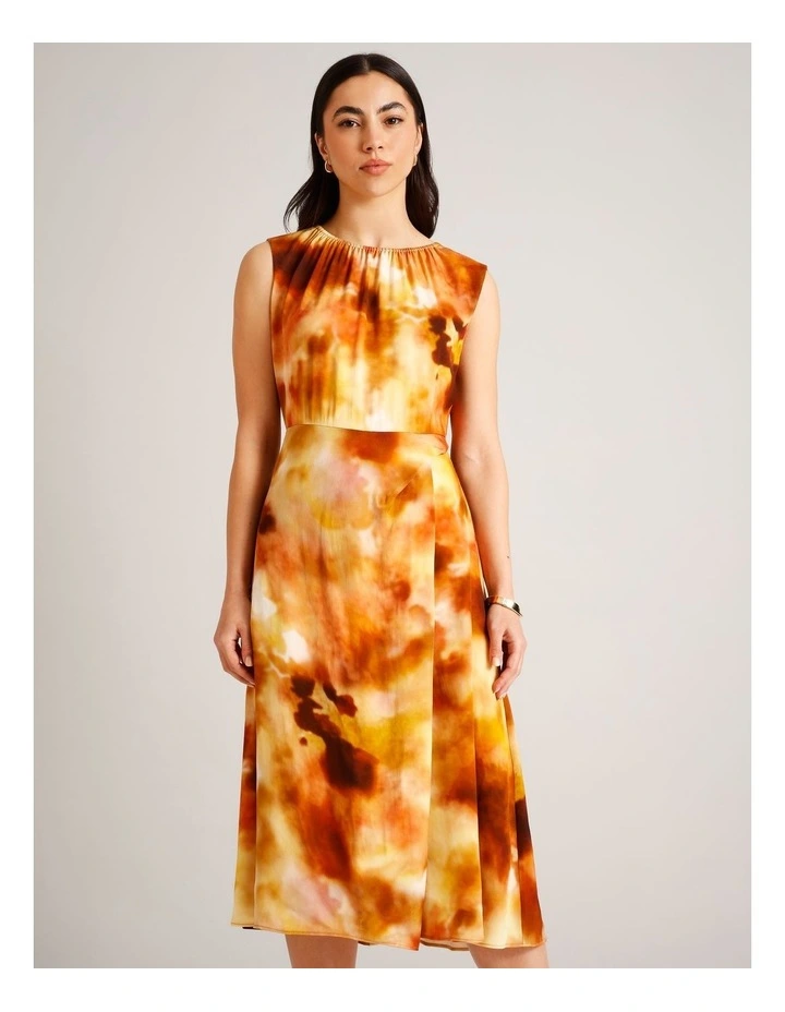 Draped Sleeveless Dress in Assorted image 2