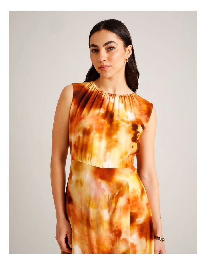 Draped Sleeveless Dress in Assorted image 3