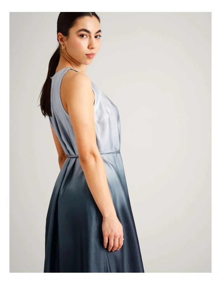 Viscose Blend Pleated Neck Sleeveless Maxi Dress in Assorted image 6