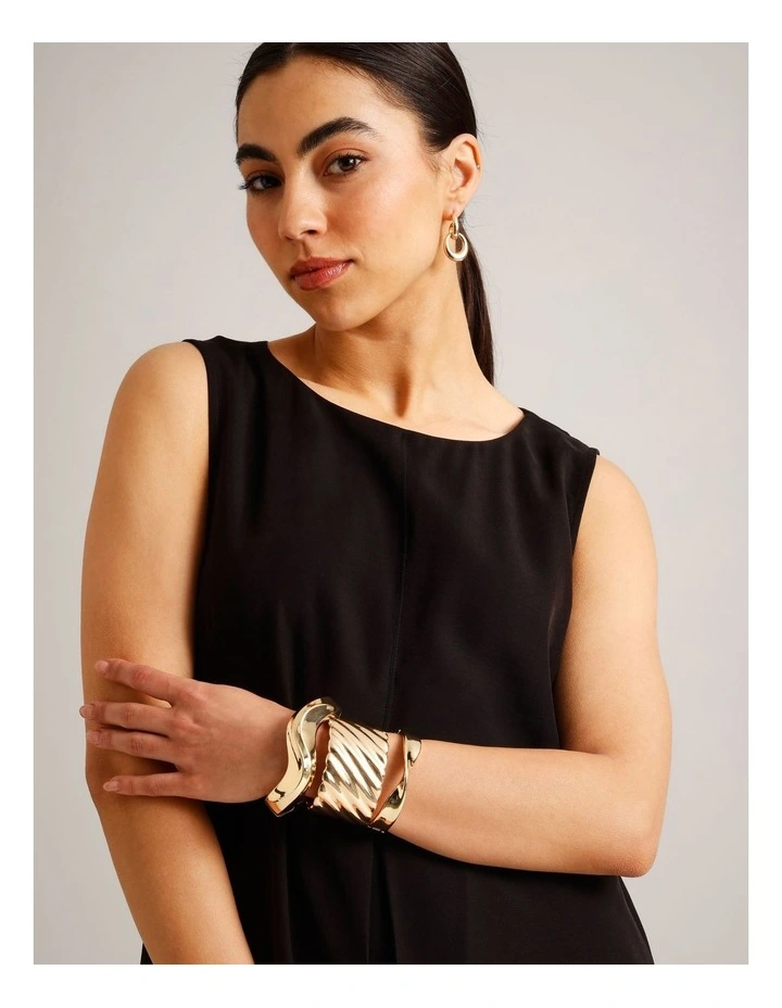 Sleeveless Relaxed Dress in Black image 2