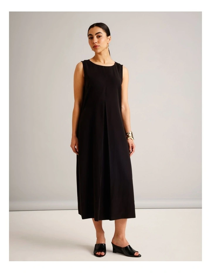 Sleeveless Relaxed Dress in Black image 3