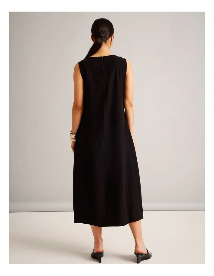 Sleeveless Relaxed Dress in Black image 4