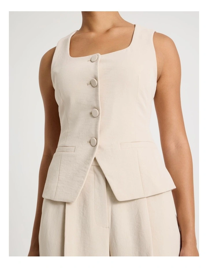 Scoop Neck Vest in Stone image 5