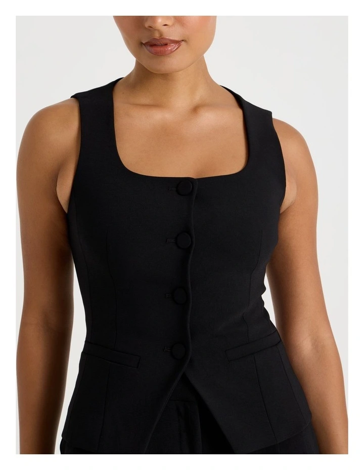 Scoop Neck Vest in Black image 2