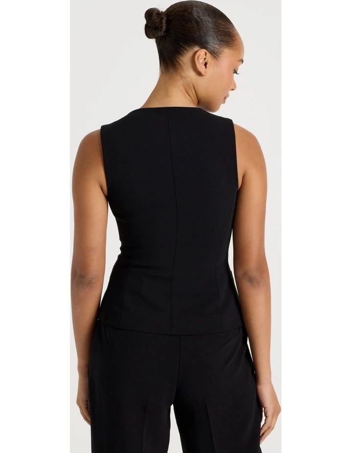 Scoop Neck Vest in Black image 6