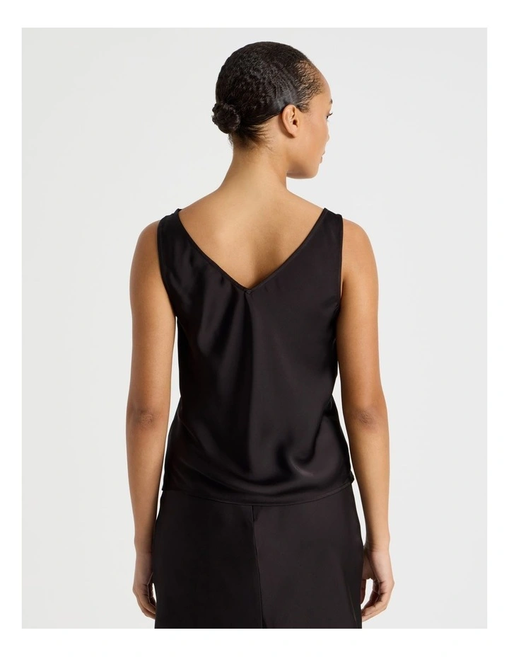 Satin Lace Cami in Black image 6