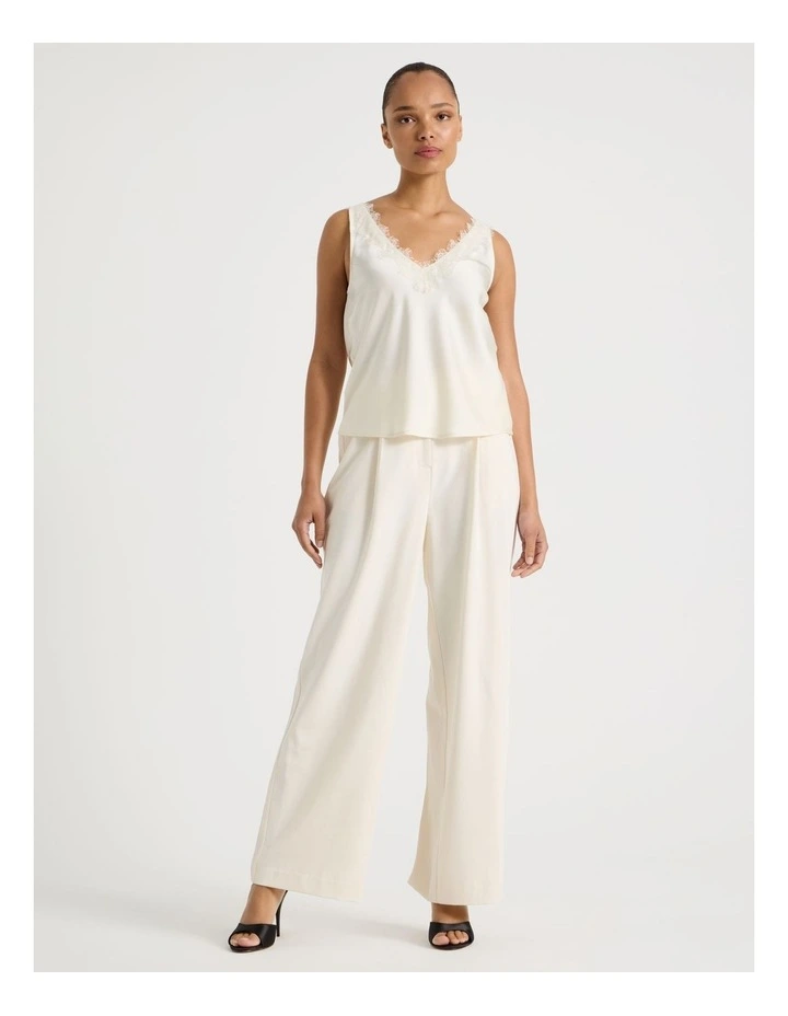 Satin Lace Cami in Ecru image 4