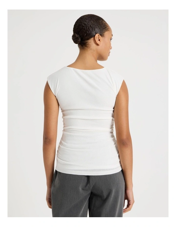 Draped Jersey Tank in White image 6