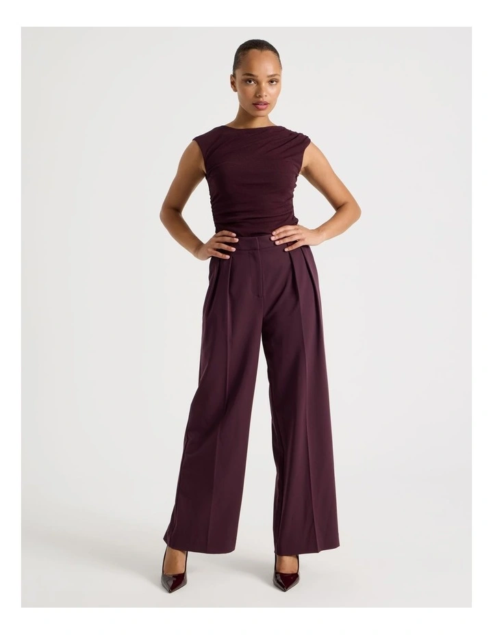 Draped Jersey Tank in Wine image 4