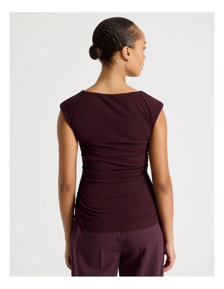 Draped Jersey Tank in Wine image 6