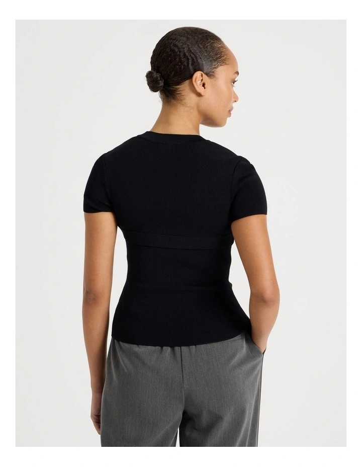 Shrug Knit Top in Black image 6