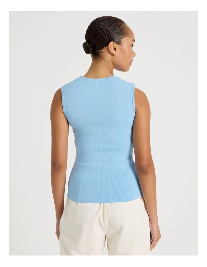 V Neck Knit Vest in Light Blue image 6