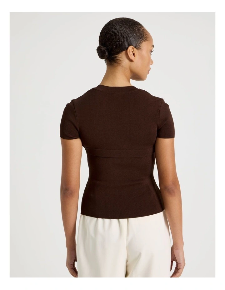 Shrug Knit Top in Dark Brown image 5
