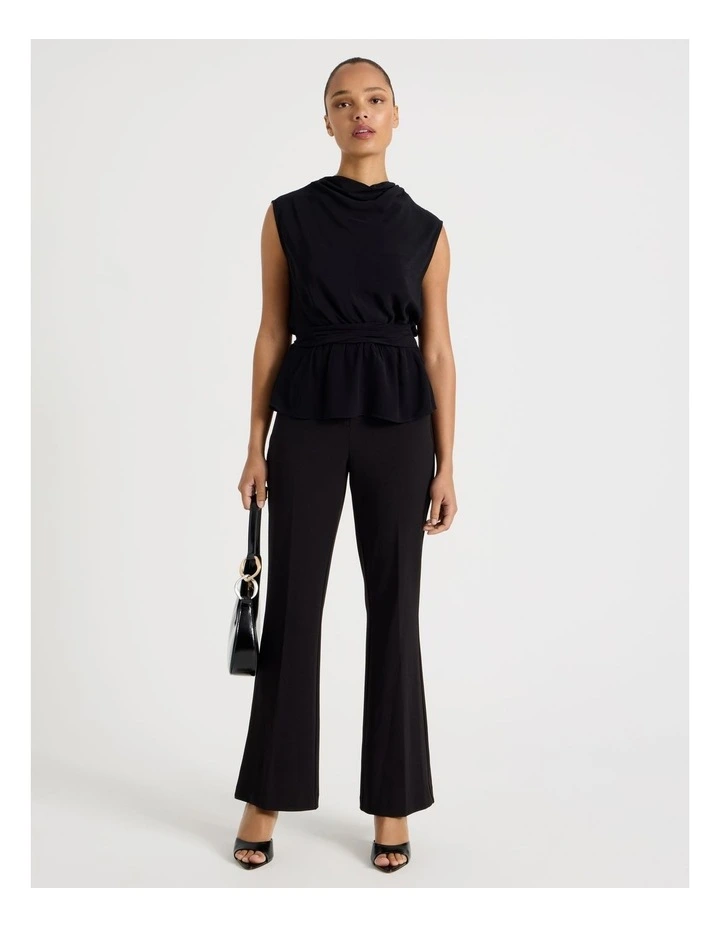 Twist Detail Short Sleeve Blouse in Black image 3