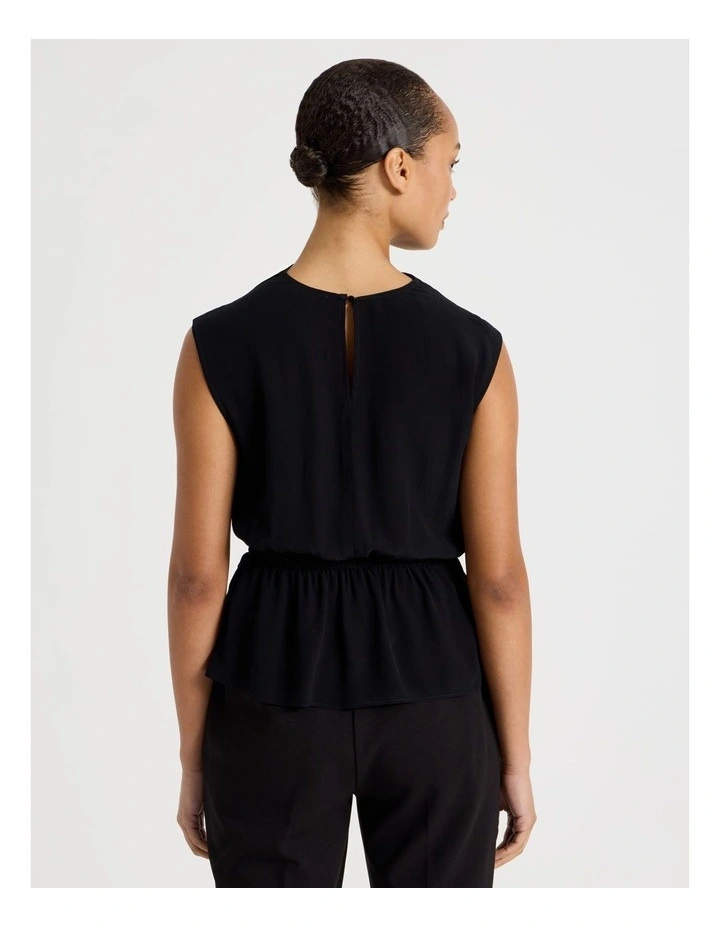 Twist Detail Short Sleeve Blouse in Black image 6