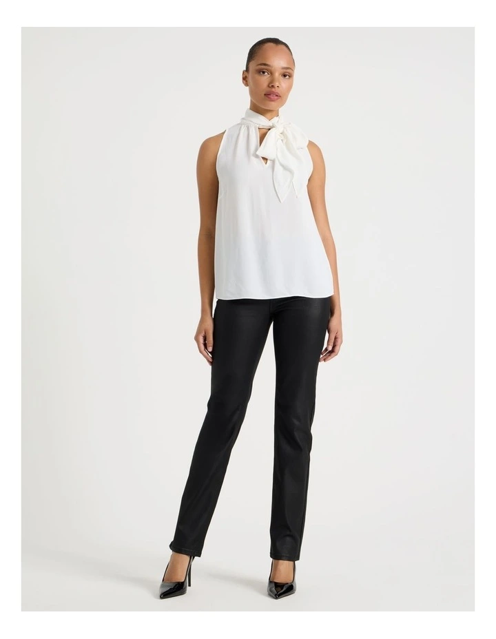 Tie Neck Top in Ivory image 6
