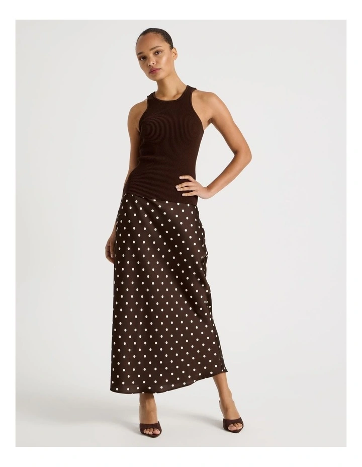 Rib Knit Tank in Dark Brown image 3