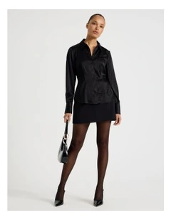 Satin Shirt in Black