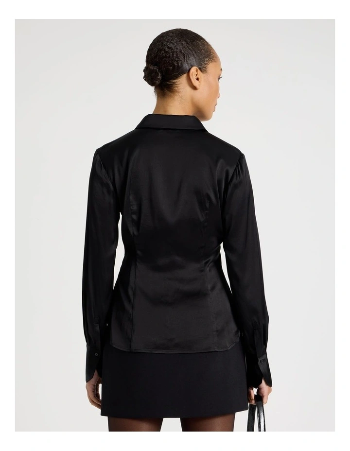 Satin Shirt in Black image 6