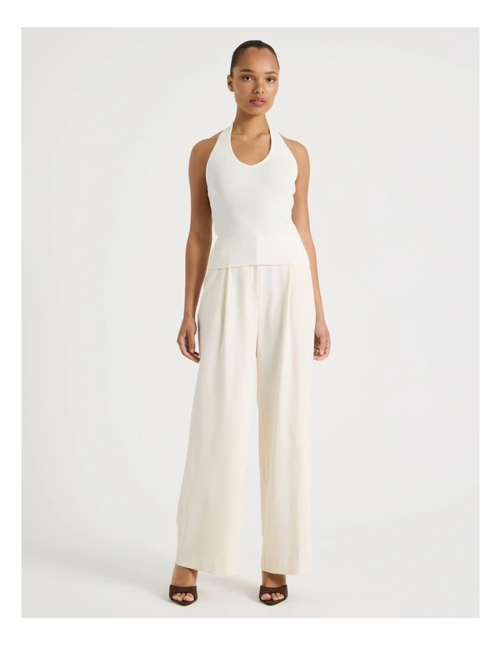 Halter Neck Knit Top in Ivory image 5