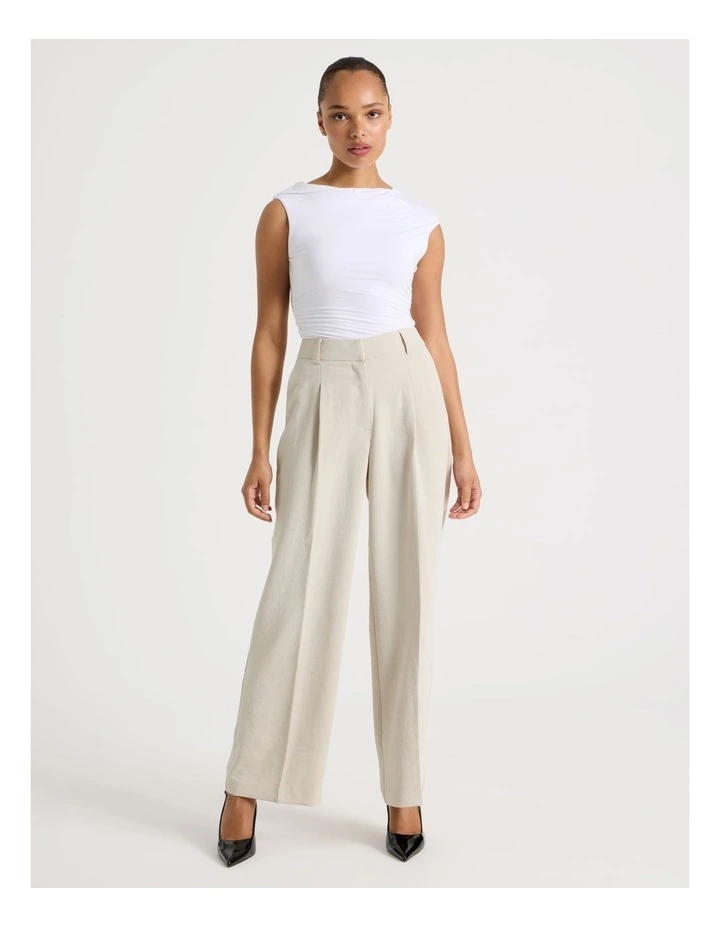 Draped Jersey Asymmetric Top in White image 4