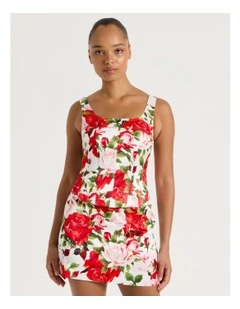 Satin Corset Top in Rouge