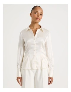 Satin Shirt in Ivory