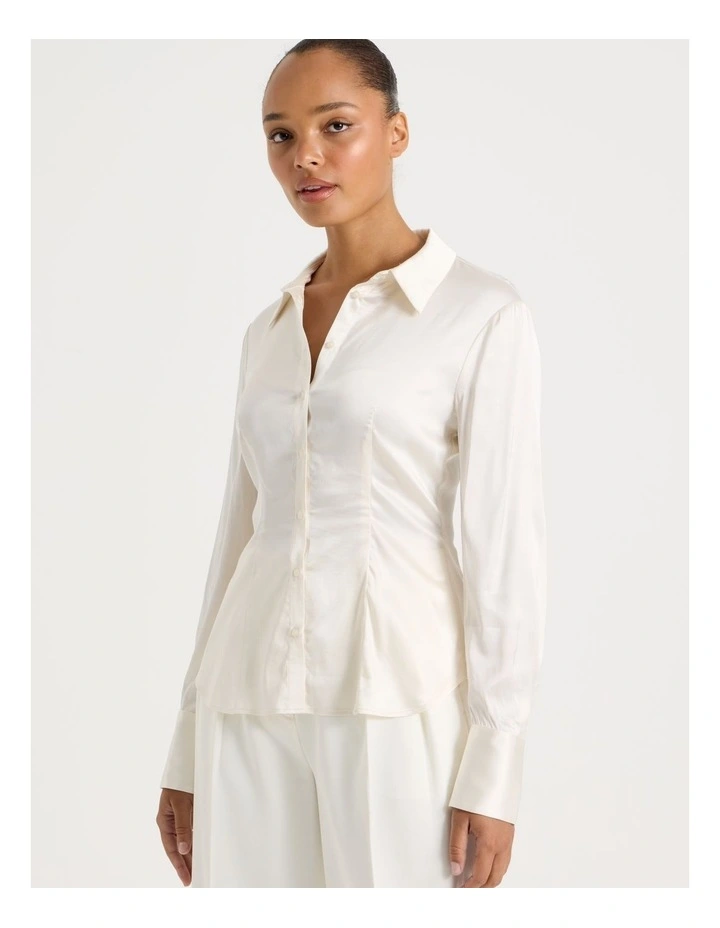 Satin Shirt in Ivory image 5